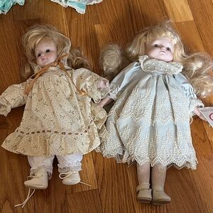 Porcelain Dolls with Lace Dresses